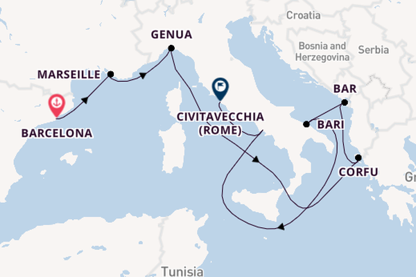 Spanje, Frankrijk & Italië: een mediterrane cruise vol fun