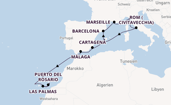 Westliches Mittelmeer ab Palma de Mallorca, Spanien auf AIDAcosma