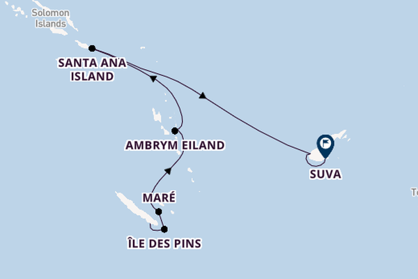 Zuidelijke Stille Oceaan vanaf Noumea, Nieuw-Caledonië met de HANSEATIC inspiration