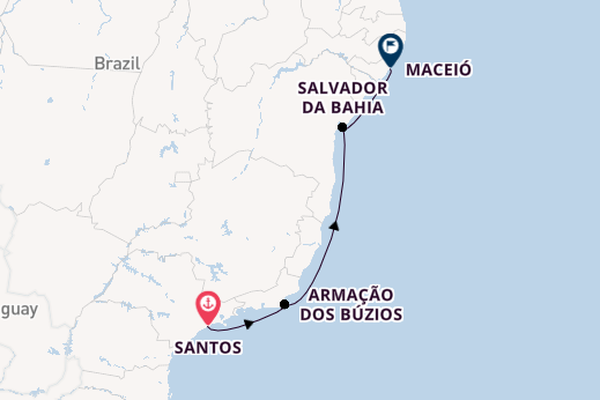 Brazil from Santos, Brazil with the MSC Virtuosa