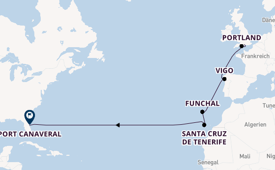 Transatlantik ab Southampton, Großbritannien auf der Sky Princess