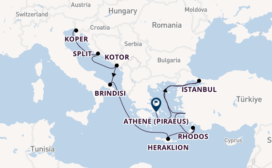 Middellandse Zee vanaf Triëst, Italië met de Aurelia