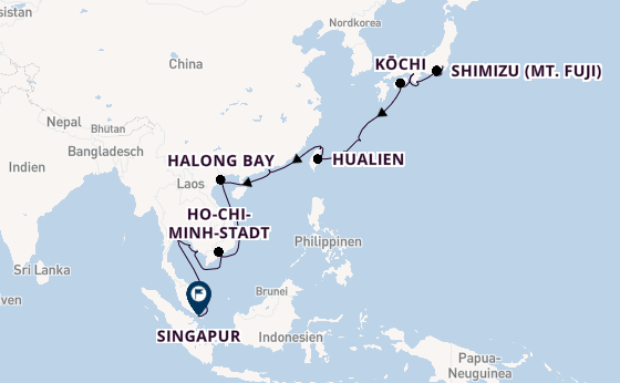 Ostasien ab Tokio, Japan auf der Seabourn Encore