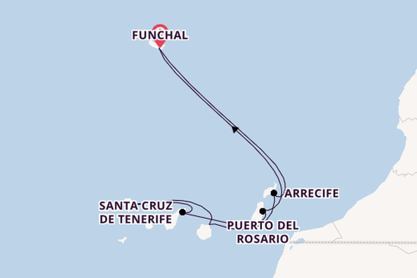 Canary Islands from Funchal, Madeira, Portugal with the MSC Euribia