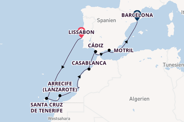 Norwegian Star - Lissabon, Barcelona & die Herbstsonne der Kanaren & Marokkos