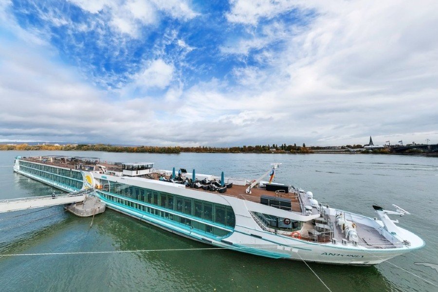 Donau vanaf Passau, Duitsland met de Antonia