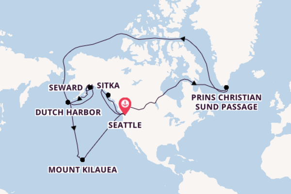 Cruise naar Seattle via Mount Kilauea