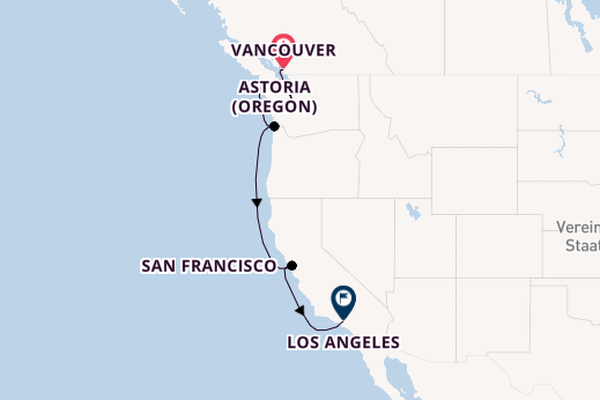 USA Westküste ab Vancouver, Kanada auf der Norwegian Joy