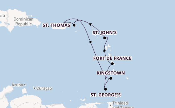 Caribbean vanaf San Juan, Puerto Rico met de Vision of the Seas