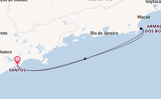Brazilië vanaf Santos, Brazilië met de MSC Divina