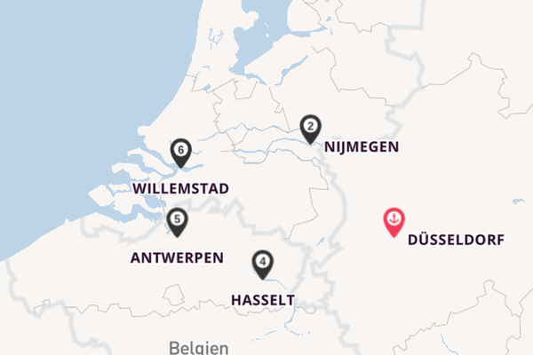 Rhein ab Düsseldorf, Deutschland auf der Lady Diletta