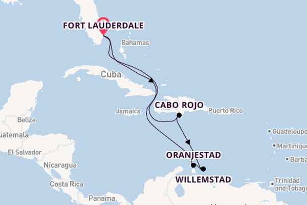 Caribbean vanaf Fort Lauderdale, Verenigde Staten met de Nieuw Amsterdam