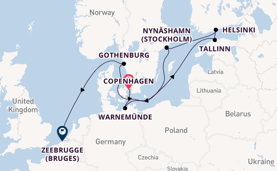 England from Copenhagen, Denmark with the Carnival Miracle
