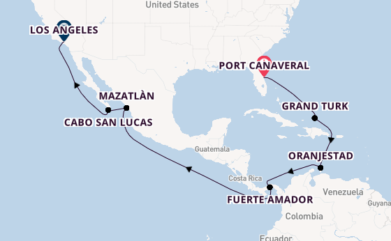 Mexicaanse Riviera vanaf Port Canaveral, Verenigde Staten met de Star Princess