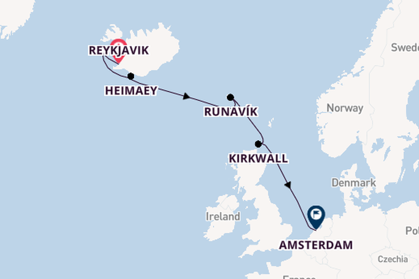 Arctica vanaf Reykjavik, IJsland met de Zuiderdam
