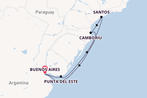 South America from Buenos Aires, Argentina with the MSC Meraviglia