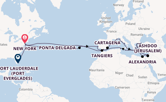 Transatlantic from New York, USA with the Volendam