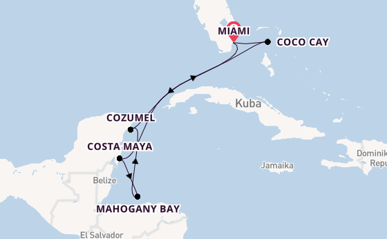 Karibik ab Miami auf der Hero of the Seas