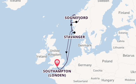 Noorwegen vanaf Southampton (Londen), Engeland met de Queen Elizabeth
