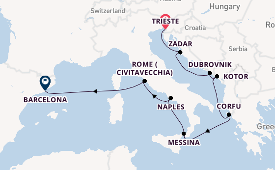 Mediterranean Sea from Trieste, Italy with the Oosterdam