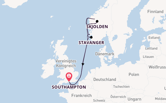 Norwegen ab Southampton, Großbritannien auf der MSC Meraviglia