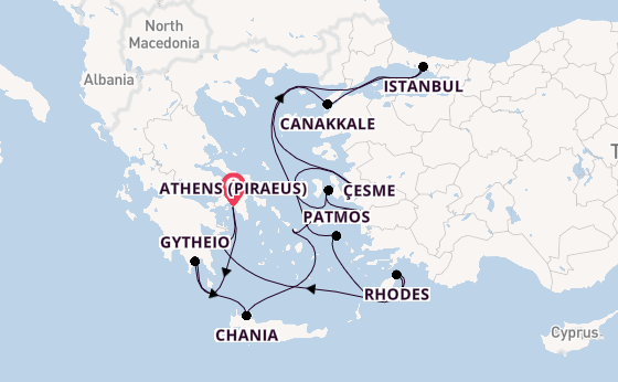 Eastern Mediterranean from Athens (Piraeus), Greece with the Seabourn Quest