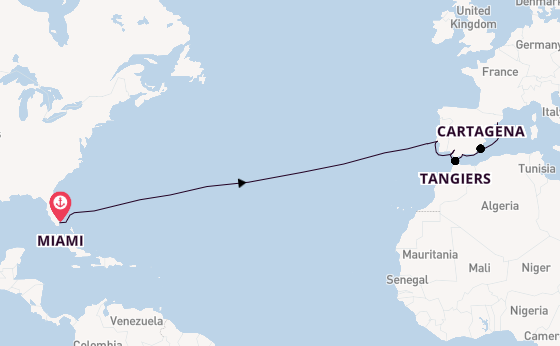 Transatlantic from Miami, Florida, USA with the Celebrity Xcel