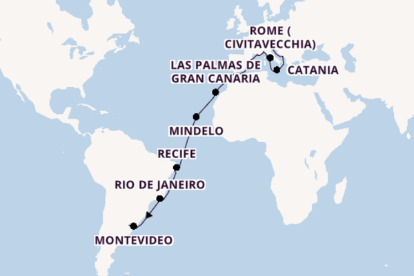 Transatlantic & Repositioning from Trieste, Italy with the Costa Deliziosa