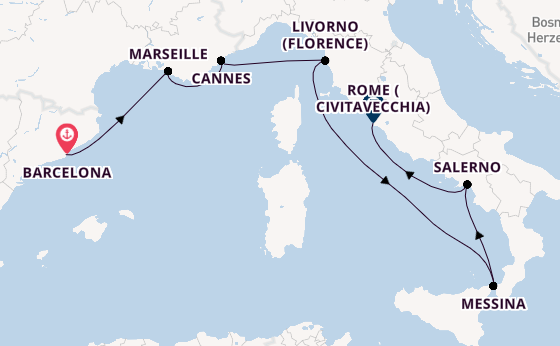 Western Mediterranean from Barcelona, Spain with the Norwegian Epic