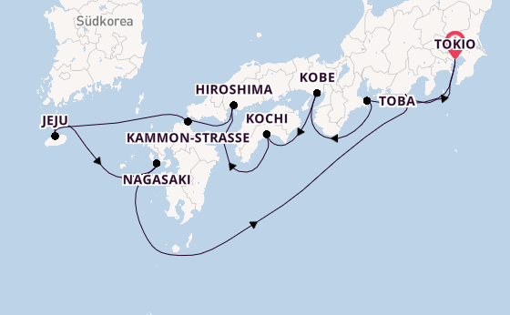 Japan ab Tokio, Japan auf der Diamond Princess