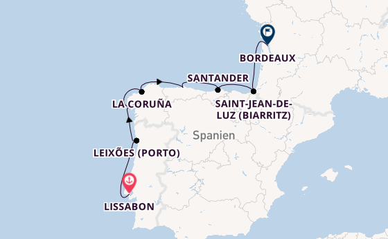 Portugal ab Lissabon, Portugal auf der L'Austral