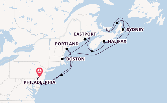 East Coast USA from Philadelphia, Pennsylvania, USA with the Norwegian Pearl