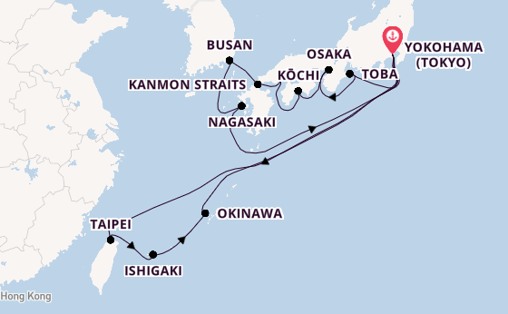 Japan from Yokohama (Tokyo), Japan with the Diamond Princess