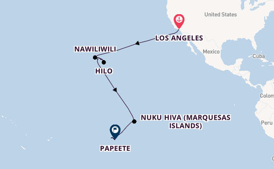French Polynesia from Los Angeles, California, USA with the Silver Dawn