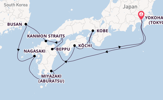 Japan from Yokohama (Tokyo), Japan with the Diamond Princess