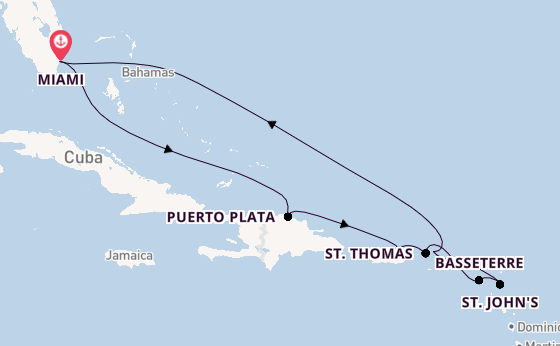 Caribbean vanaf Miami, Verenigde Staten met de Sonata (Oceania)