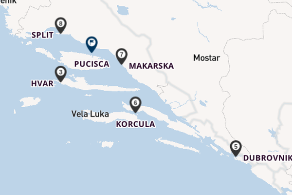 Kroatien ab Split, Kroatien auf der MY Gradina