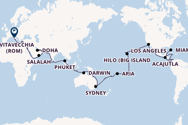 Weltreise ab Miami auf der Seven Seas Splendor