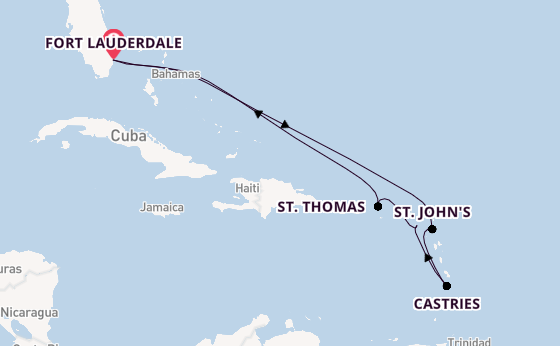 Caribbean vanaf Fort Lauderdale, Verenigde Staten met de Celebrity Eclipse
