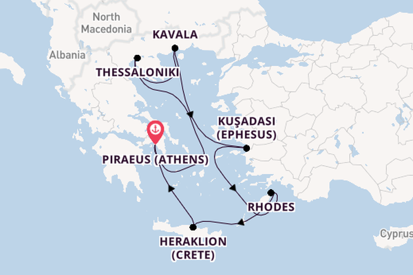 Eastern Mediterranean from Piraeus (Athens), Greece with the Celebrity Infinity