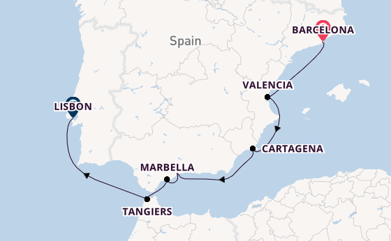 Western Mediterranean from Barcelona, Spain with the Ilma