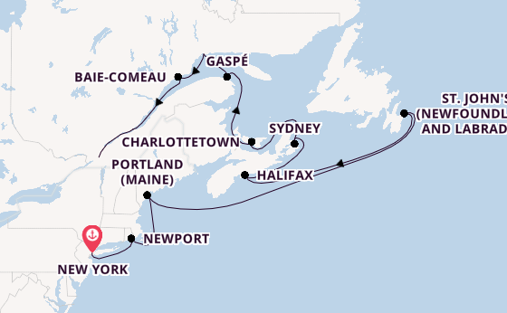 USA Ostküste ab New York auf der Sirena