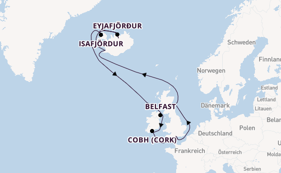 Britische Inseln ab Southampton, Großbritannien auf der Queen Victoria