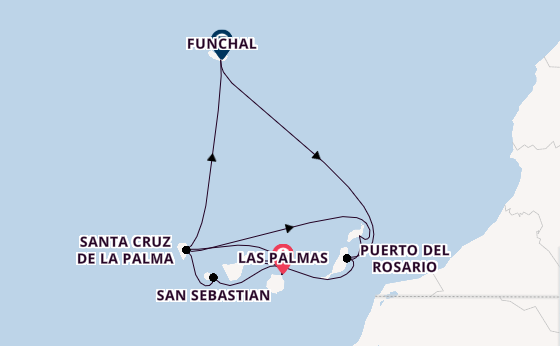 Kanarische Inseln ab Las Palmas, Gran Canaria auf AIDAstella
