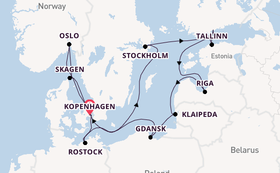 Noorwegen vanaf Kopenhagen, Denemarken met de Caribbean Princess