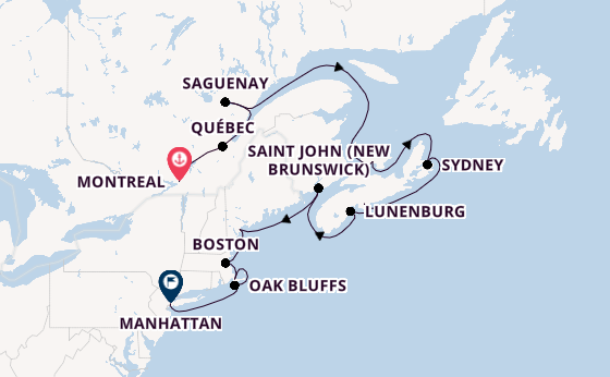 USA Ostküste ab Montreal, Kanada auf der Azamara Journey