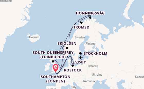 Noorwegen vanaf Southampton (Londen), Engeland met de Sky Princess