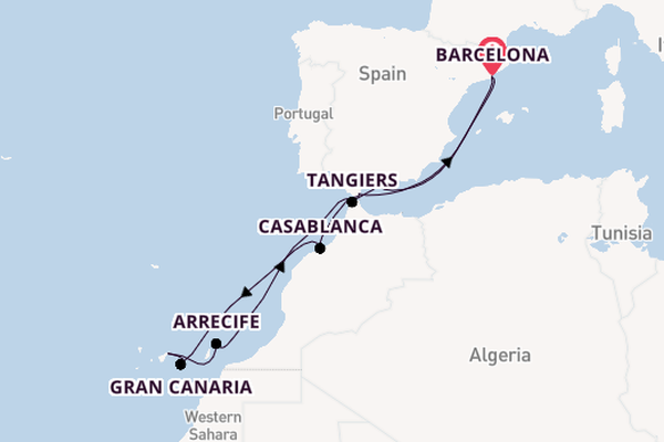 Western Mediterranean from Barcelona, Spain with the Celebrity Infinity
