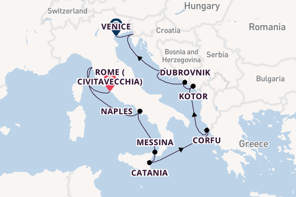 Mediterranean from Rome (Civitavecchia), Italy with the Norwegian Sky