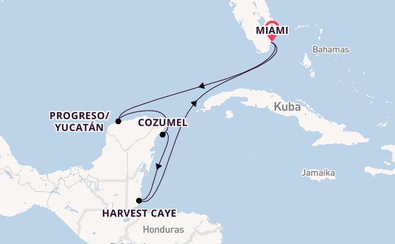 Westliche Karibik ab Miami auf der Vista